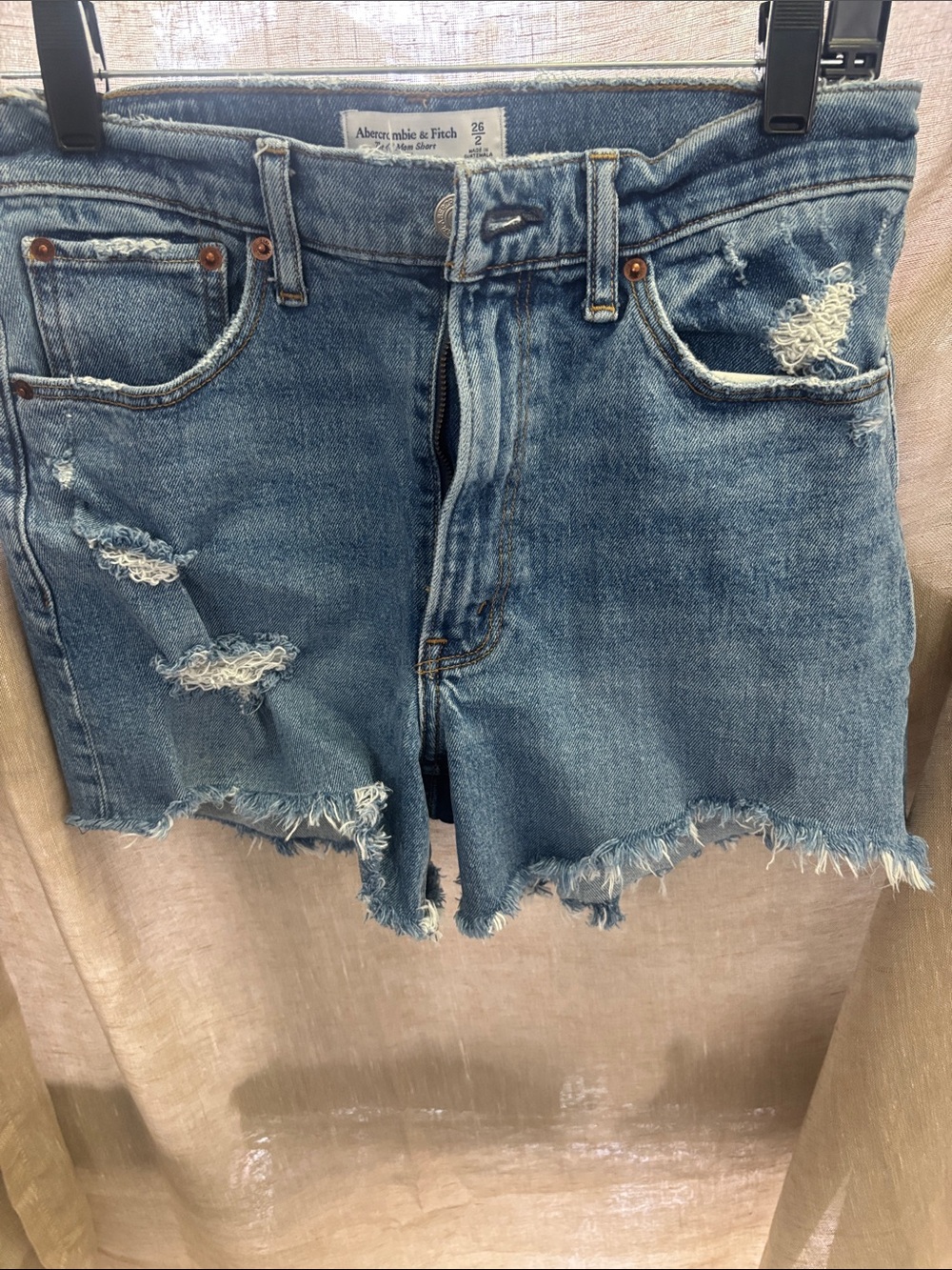 Abercrombie & Fitch Light Blue Distressed Denim Cutoff Shorts
